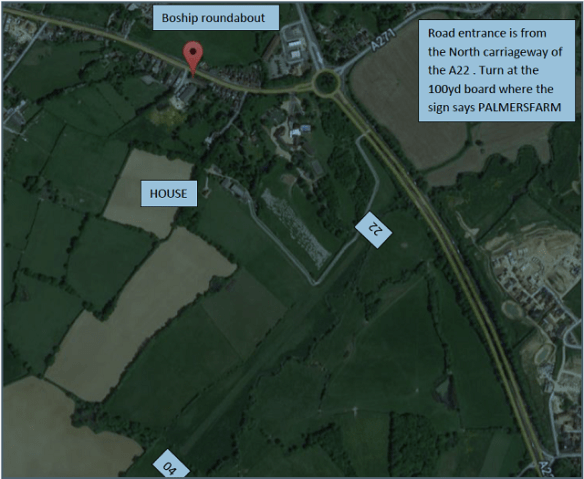 Aerial view of Palmers Farm airstrip.