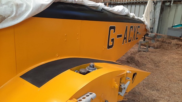 The port wing root of an aircraft showing the fresly applied walkway.