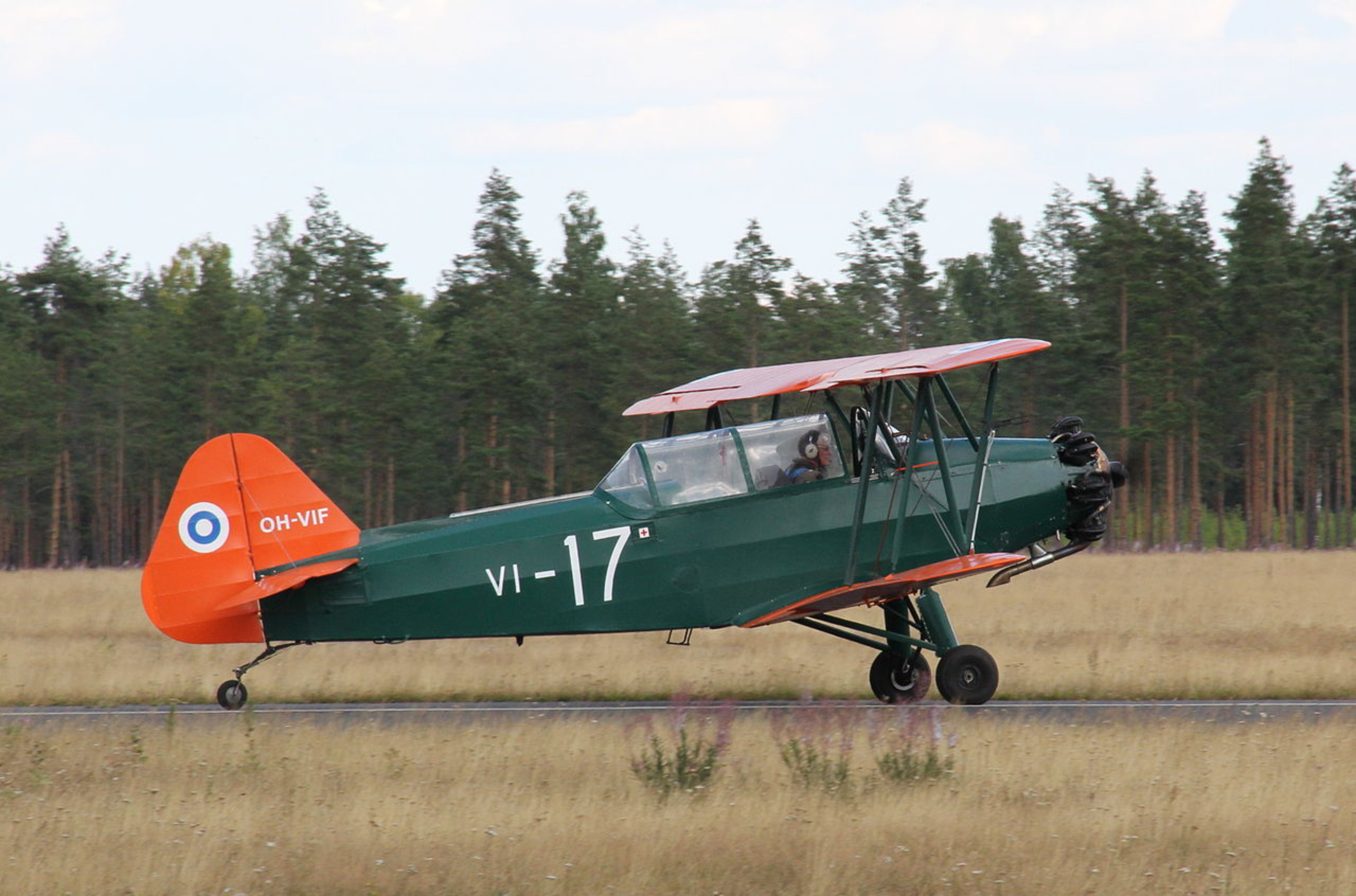 A Vilma II biplane on the ground.